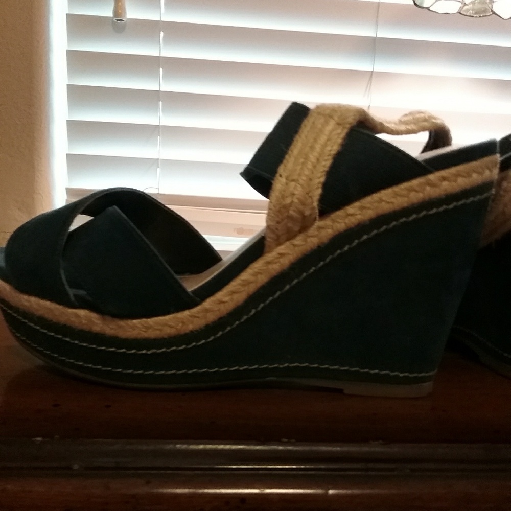 Blue heeled shoes